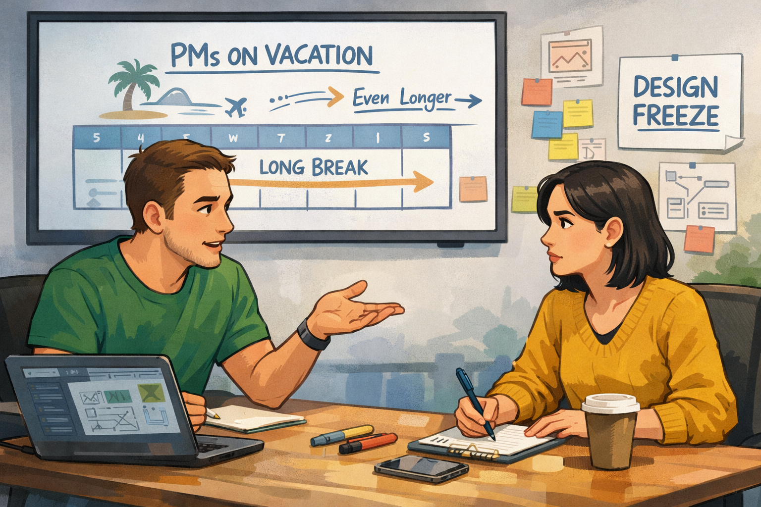 UX designers adjusting timeline during PMs’ long break
